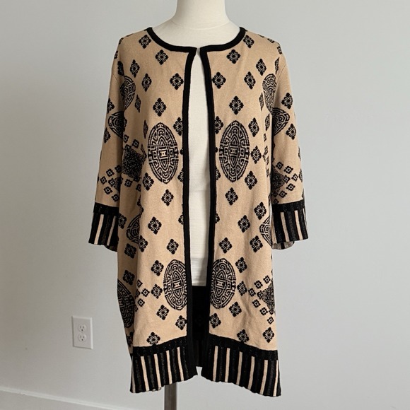 Chico's Sweaters - Chico's Cardigan Sweater L/12 Tan Brown Office Career Luxury Long Line Office